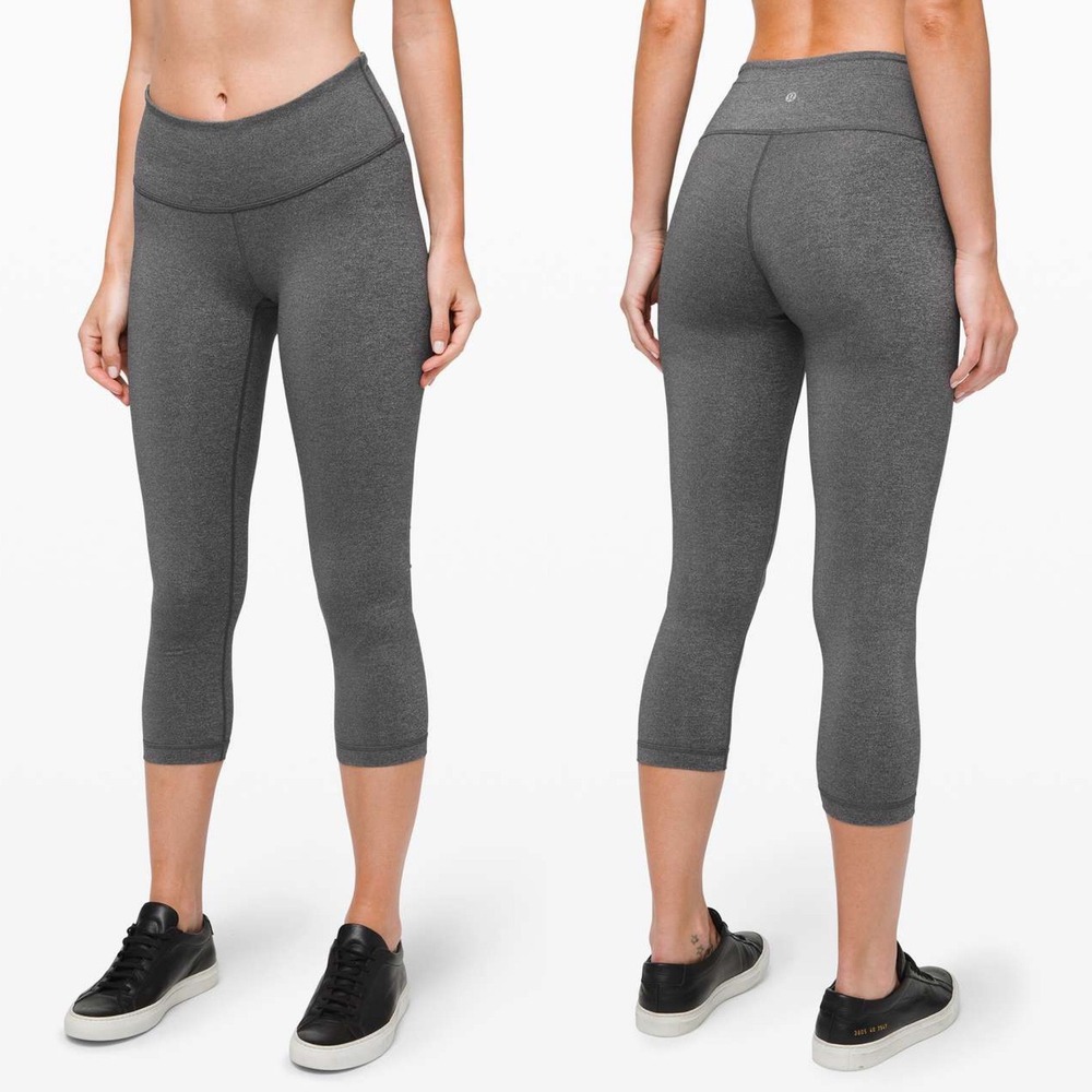 Lululemon Wunder Under Crop III *Luxtreme 21" in Heathered Black‎ Size  6